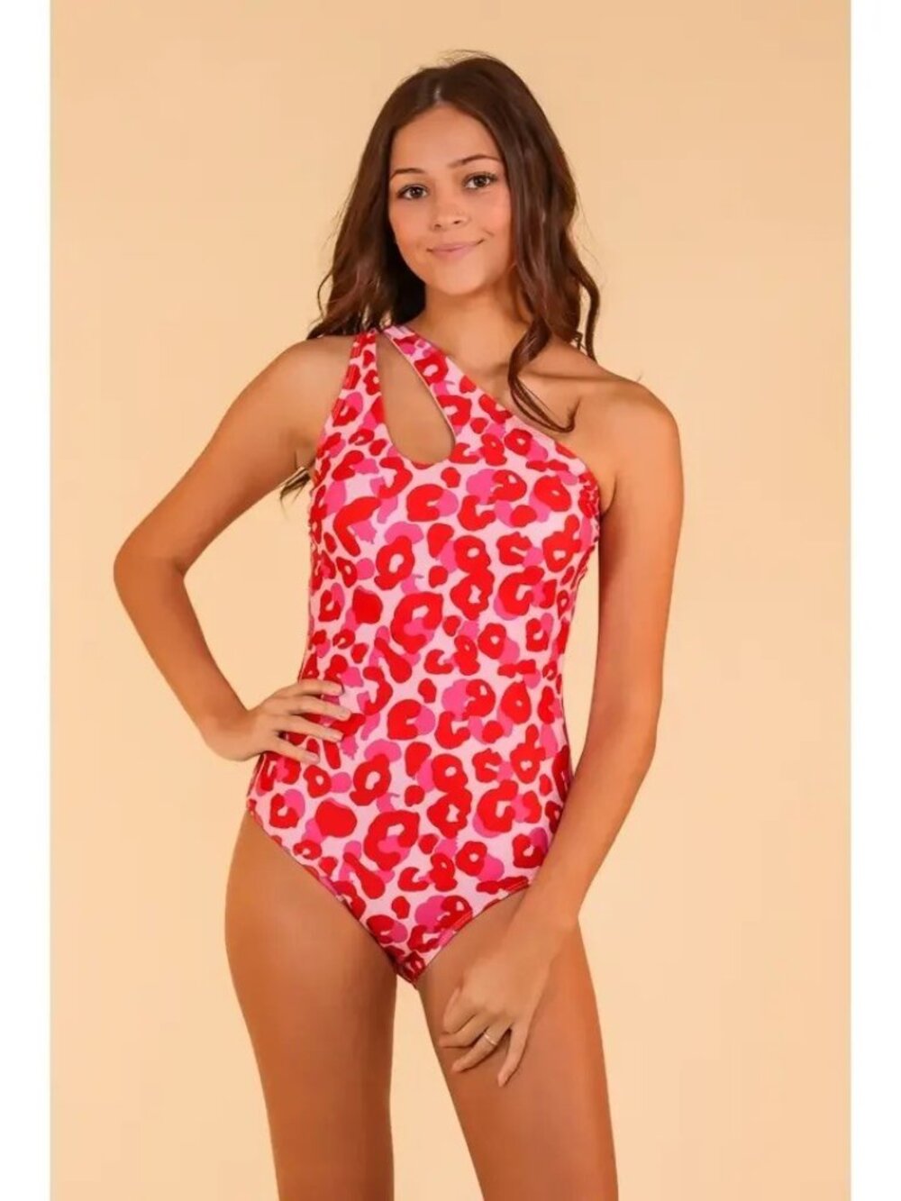 Pink Leopard One piece Swimsuit